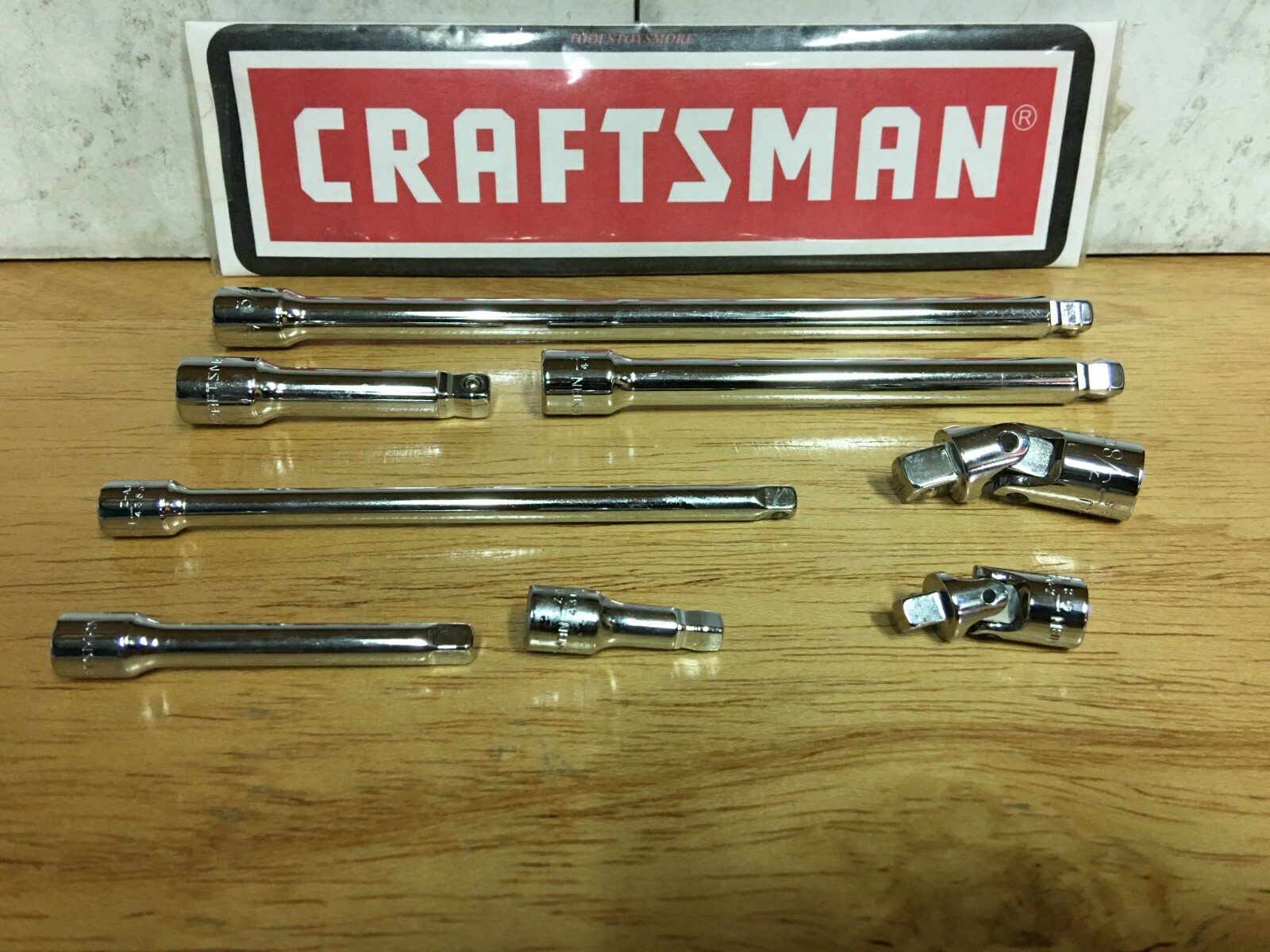 New Craftsman 8 Pc 1/4" & 3/8" Extension Bar / Universal Joint Set Tool
