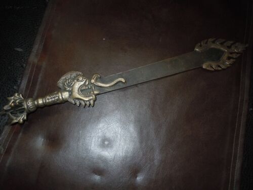 Vintage Tibetan Buddhism Temple Bronze Sword