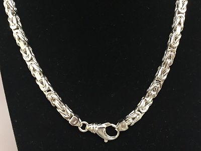 Pre-owned Nova 14k White Gold 24" Mens Byzantine Square Super 6mm 149 Grams Chain/necklace In No Stone