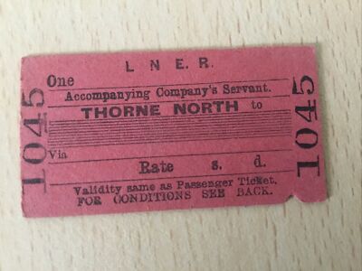 L, N, E, R,    Railway. Ticket,    (. Thorne. North. To,  ) DA-5,