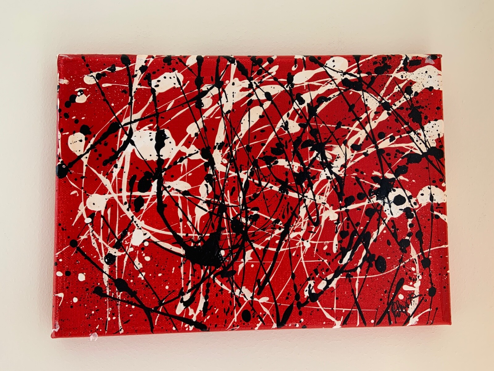 Original Artwork Abstract Jackson Pollock Style. Signed by