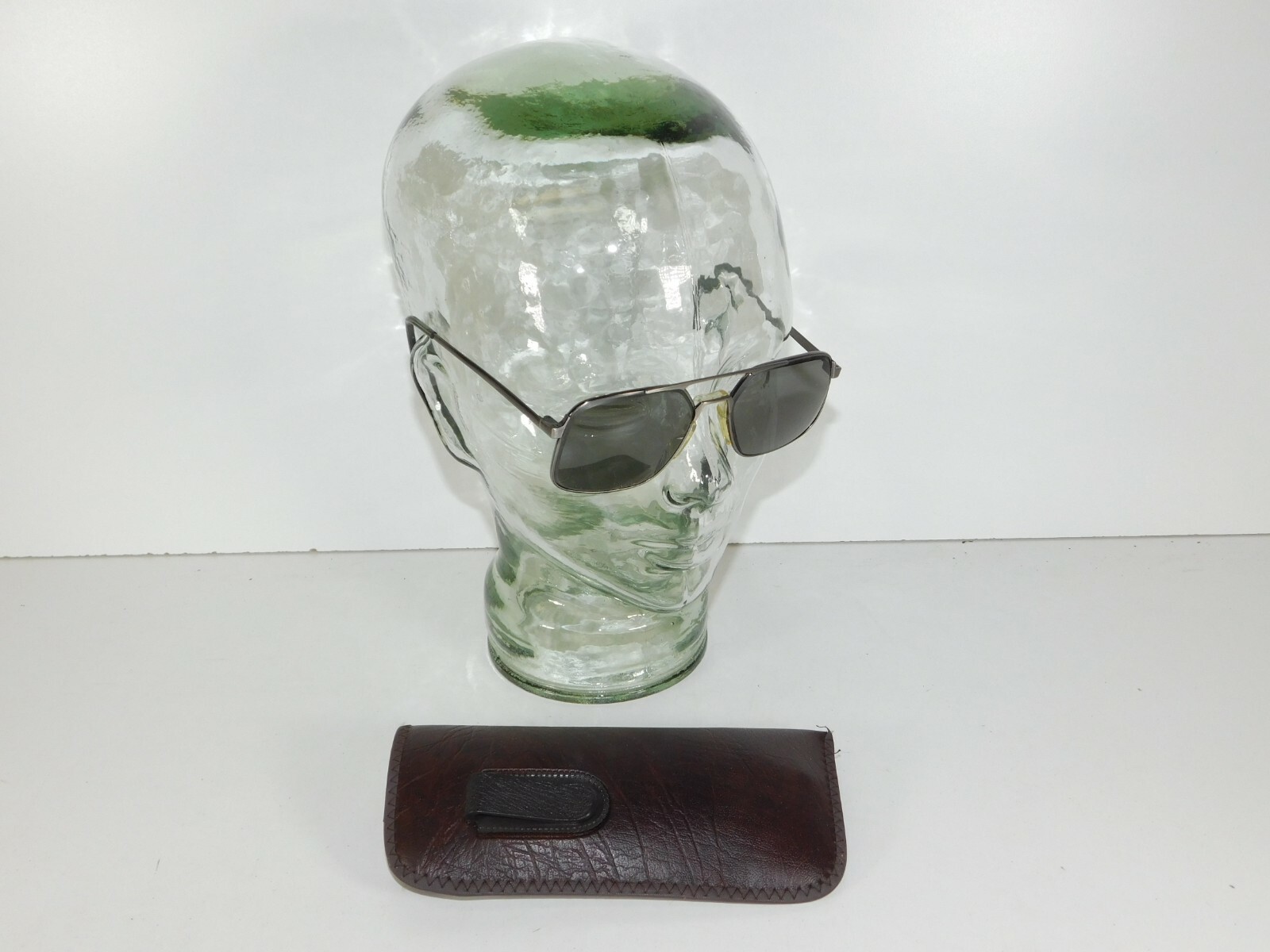 Vtg American Optical AO 145 Z87 Silver Aviator Safety Iron Man Sun Eye Glasses