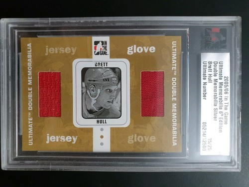2005-06 ITG Ultimate Memorabilia Double Memorabilia 7 Brett Hull 1525 