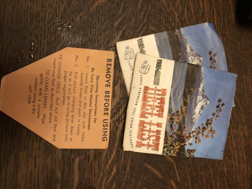 Bakelite View-Master Viewer ~ Vintage Sawyer Model E ~ 1950's w/ Box & Paperwork