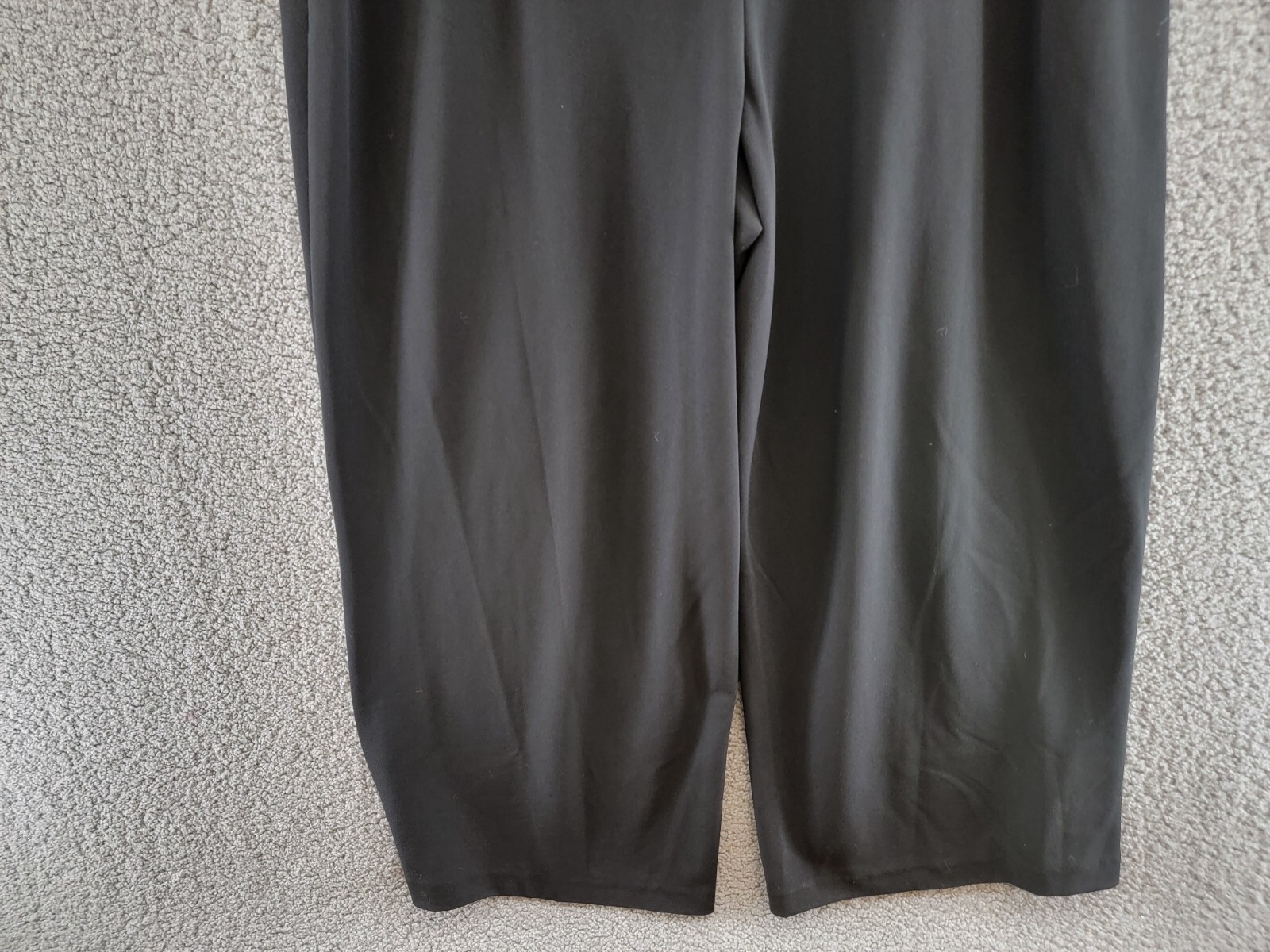 Adrianna Papell Plus Lace Trimmed Crepe Jumpsuit Women's 22W Black Zip Closure - Picture 14 of 19