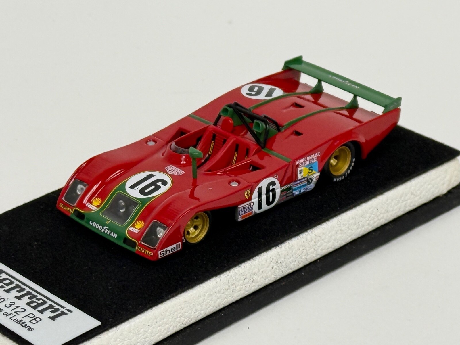 自動車 1/43 Ferrari312PB '73 Sarthe24hours 1/43 Ferrari 312 PB 1973 24 Hours of LeMans Car #16 Leather