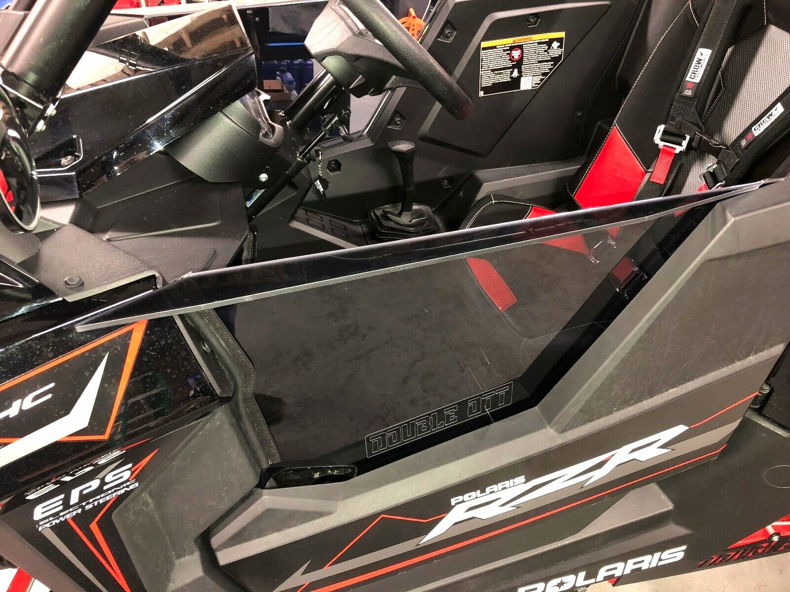Double Ott Polaris RZR RS1 Upper DOORS Smoked Polycarbonate 