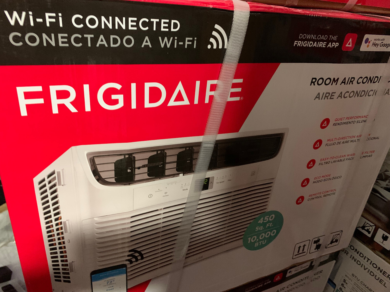 New Frigidaire 10000BTU Fhww103wb1 Window Air Conditioner, Smart WiFi 115Volt