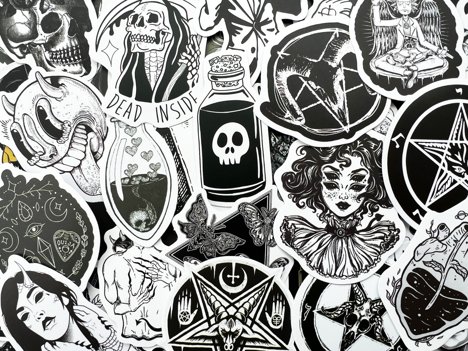 20 Random Demon Skull Dark Cool Laptop Stickers Demonic Tattoo Goth Horror