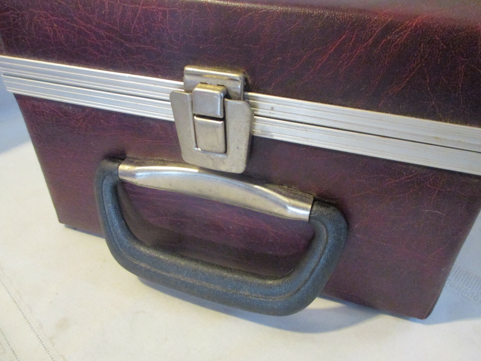 Vintage Brown Faux Leather 8 Track Storage Case for 12 Tapes Carrying Box