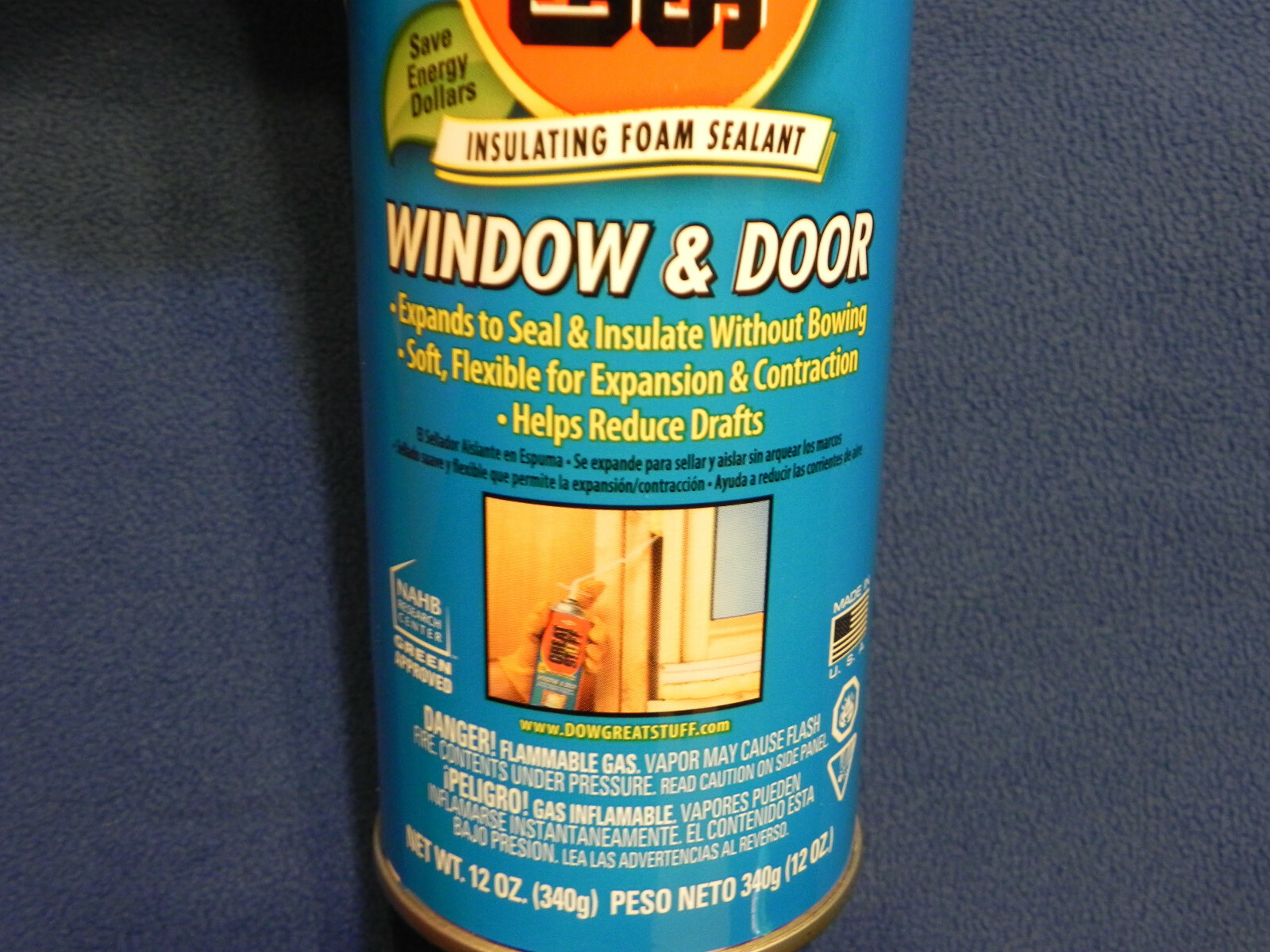 GREAT STUFF WINDOW & DOOR INSULATING FOAM SEALANT, DOW, BRAIND NEW, 3 -12OZ CANS