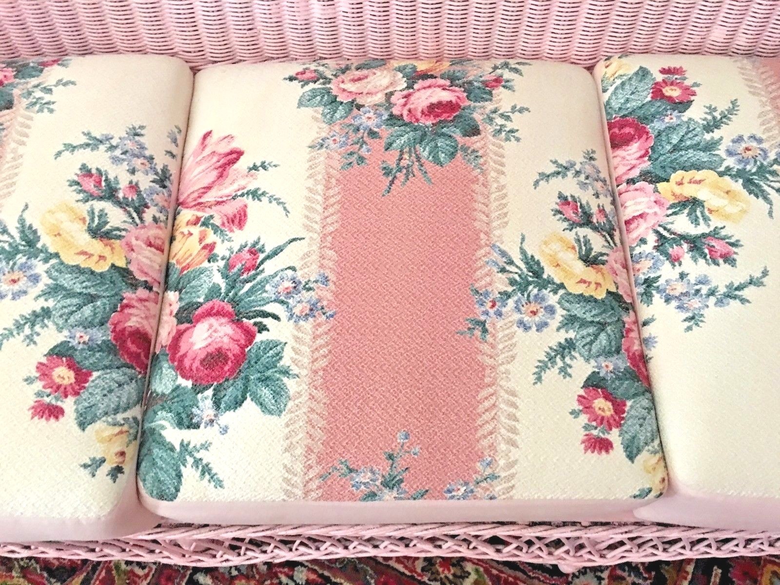 Antique Vintage Shabby Chic Wicker Sofa