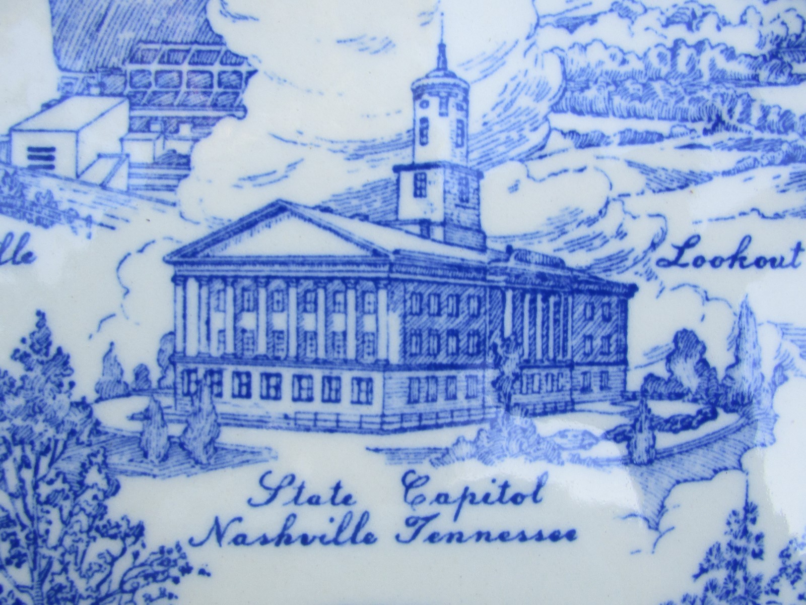 RARE Vernon Kilns Collector Plate: TENNESSEE: The Volunteer State - Belknap Hdwe