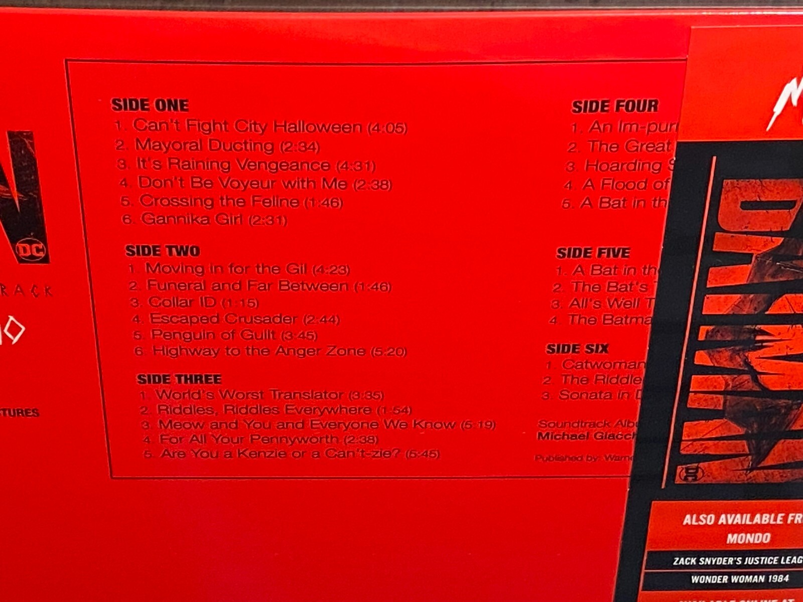 THE BATMAN - Soundtrack, Limited 180G 3LP COLORED VINYL Gatefold + OBI Strip New