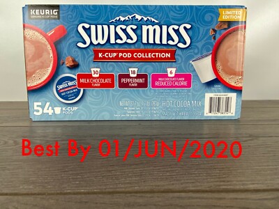 Keurig Swiss Miss Hot Cocoa MIX K-Cup Pods, Box Of 54 Pods.BEST BY 01/JUN/2020.