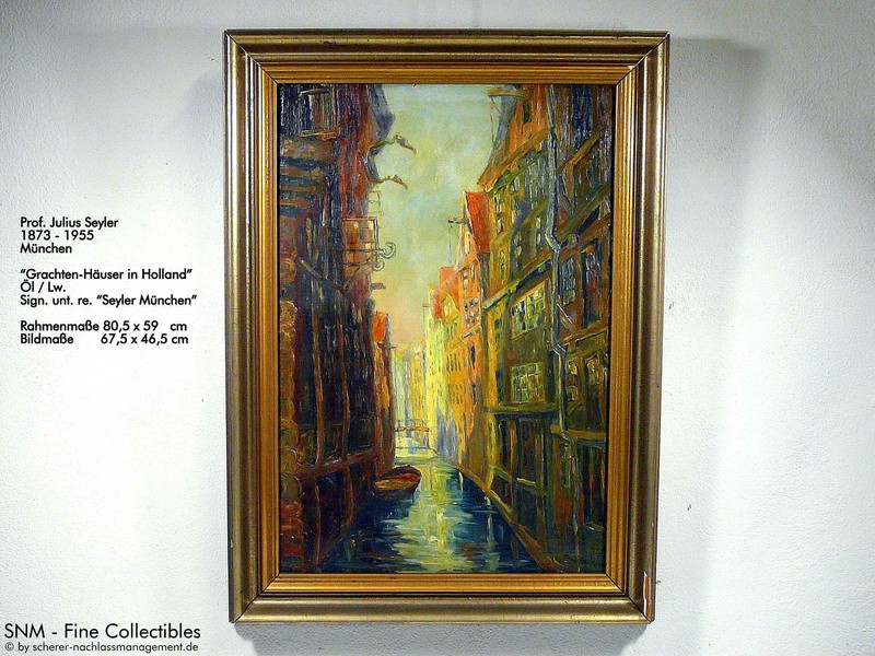 Prof. Julius Seyler MüNchen Grachten HÃ¤User Holland 1902 Utrecht Impressionismus