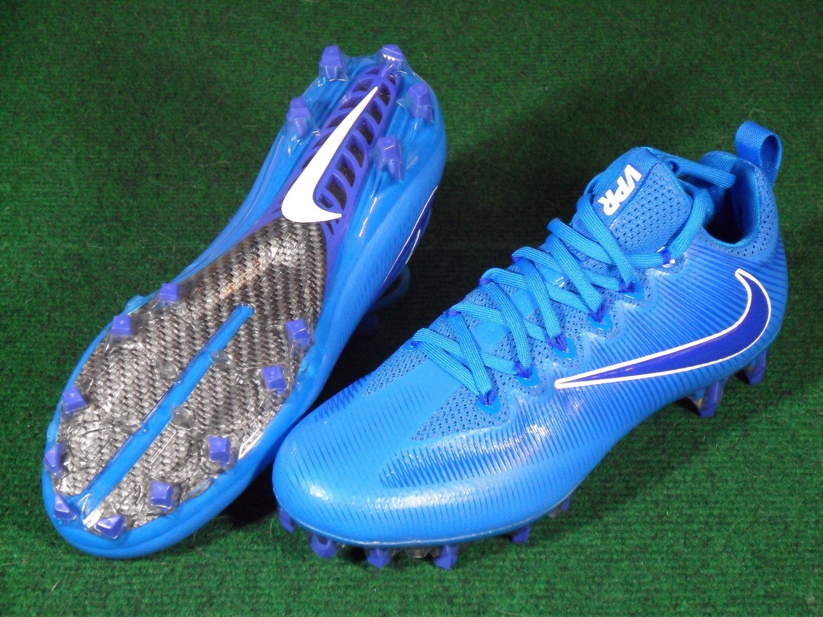 all blue football cleats