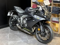 2024 TRIUMPH DAYTONA 660 IN SATIN GRAPHITE WITH LOW MILES.