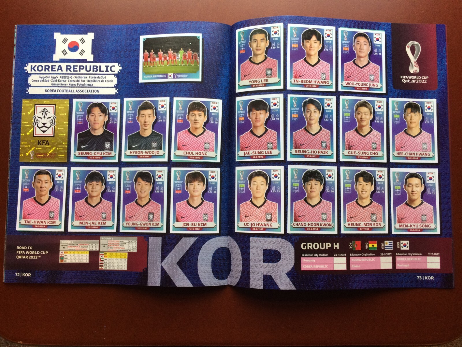 Panini Fifa World Cup album Qatar 2022 Original Korea