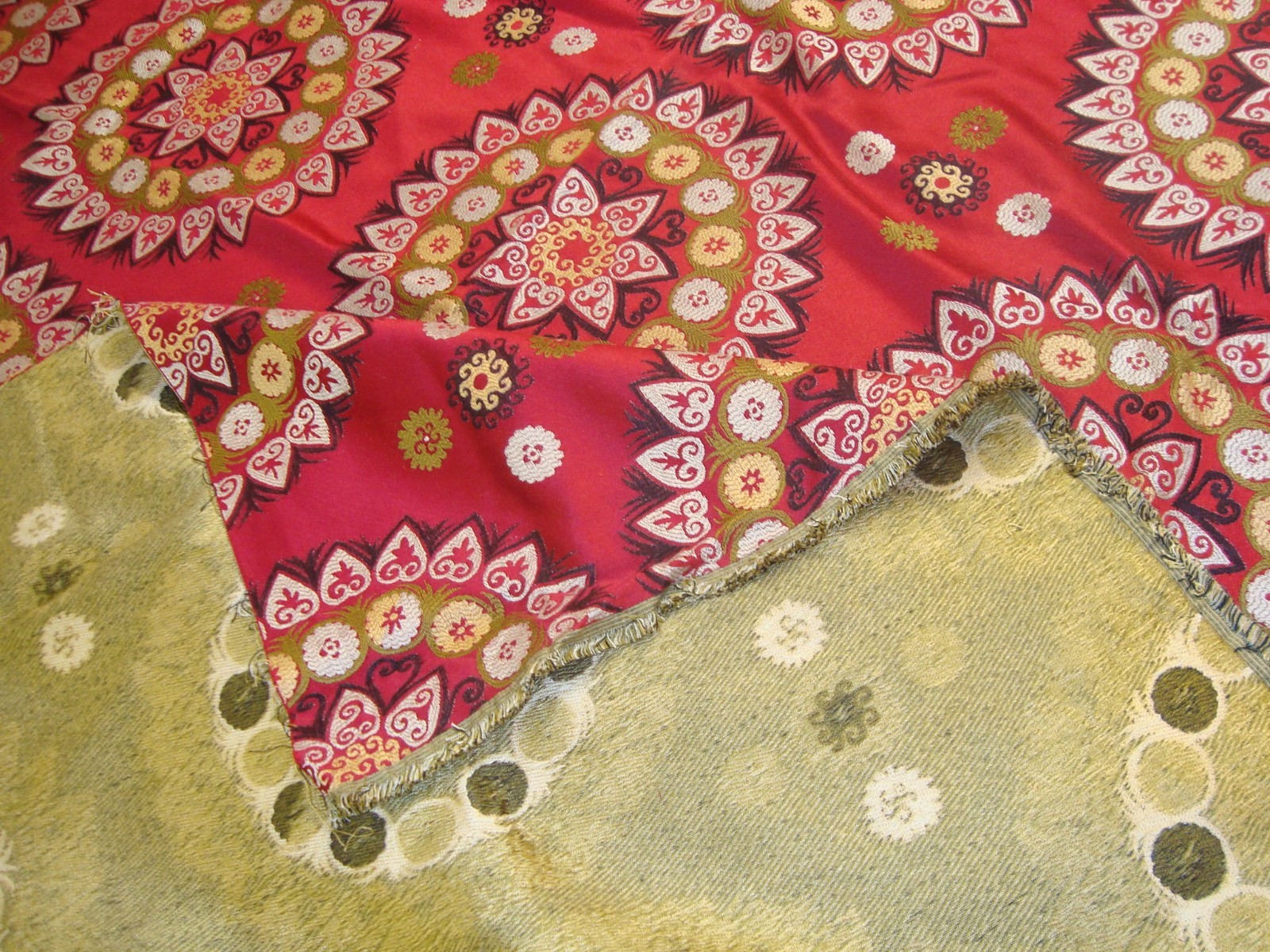 Near 2 yds MOD SUZANI SPHERE RETRO TAPESTRY Thick FABRIC 54