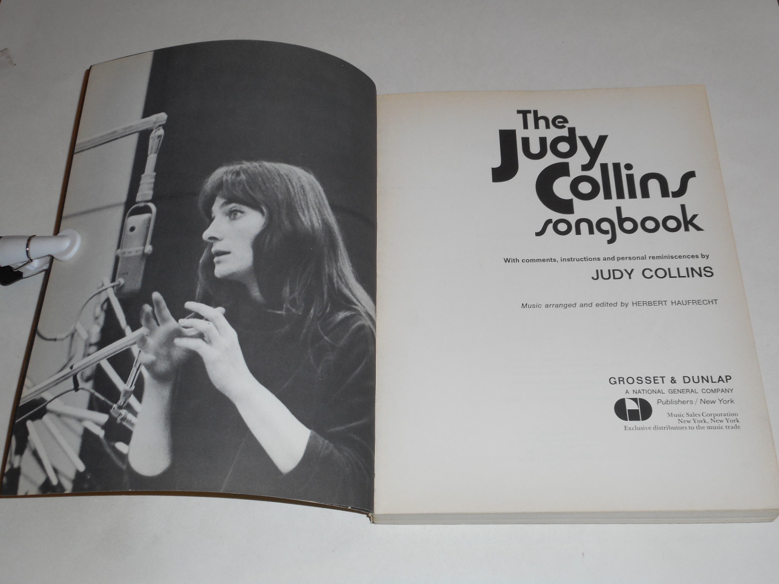 The Judy Collins Songbook 1970 Sheet Music,Autobiography,Tour Stories
