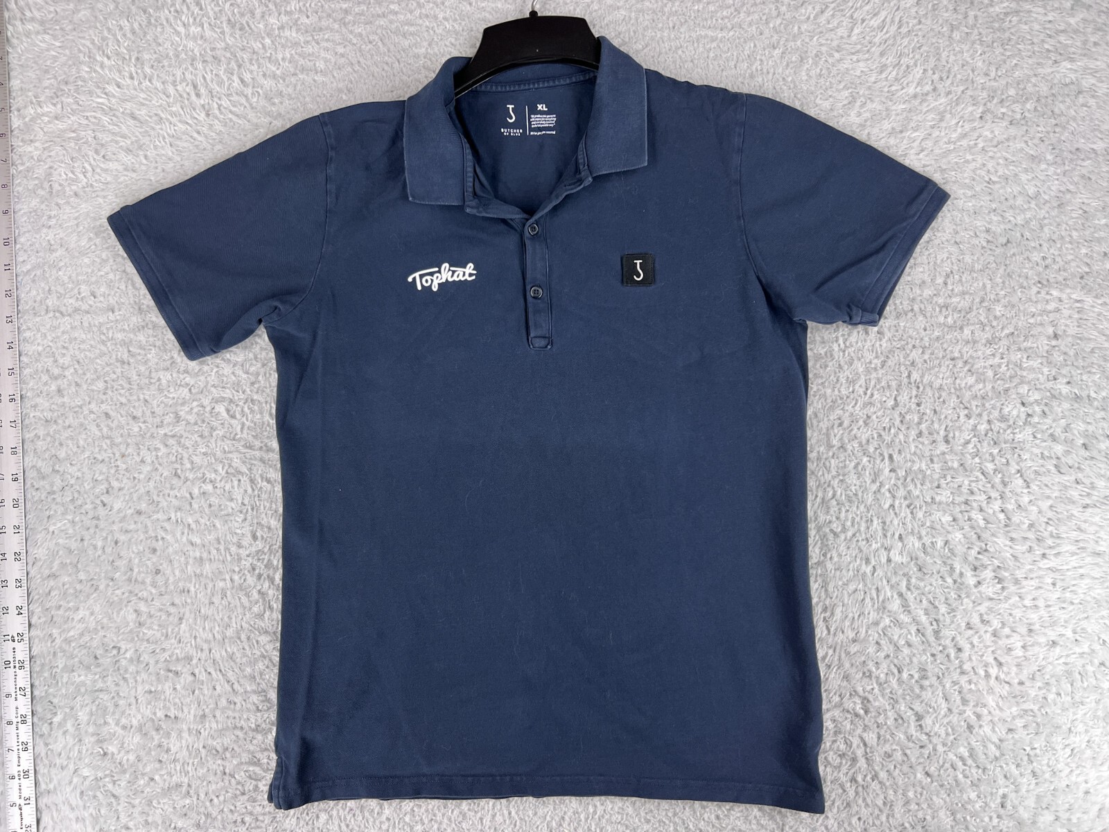 トップス butcher products POLO Butcher Of Blue Polo Shirt Mens Extra Large Navy Tophat Logo