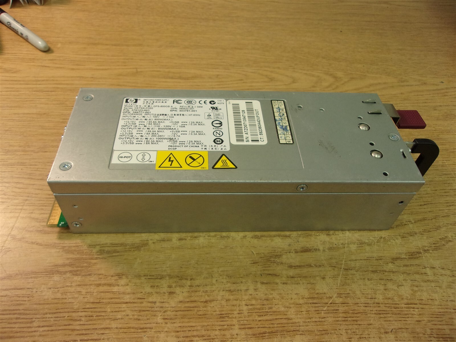 美品:HP 379123-001(DPS-800GB A) 電源ユニット HP DL380G5 ML350G5 電源ユニット 850W DPS-800GB A 379123-001