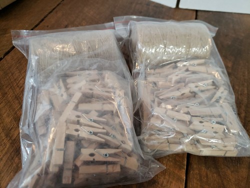 2 Horizon Homestead Jute Twine With 100 Clothespins Crafts Home Decor 2MM Thick