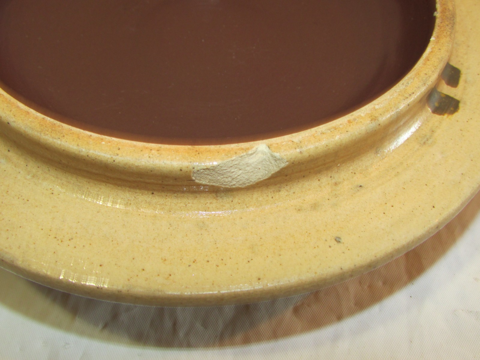 Vintage Crock Stoneware Lid 7-1/2