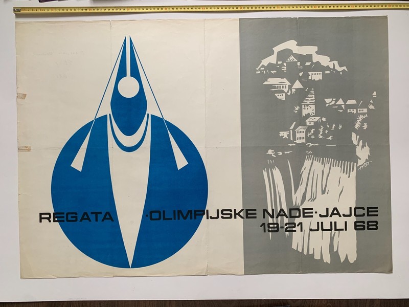 Rowing Regata Jajce Bosnia Yougoslavia 1968 Vintage Poster