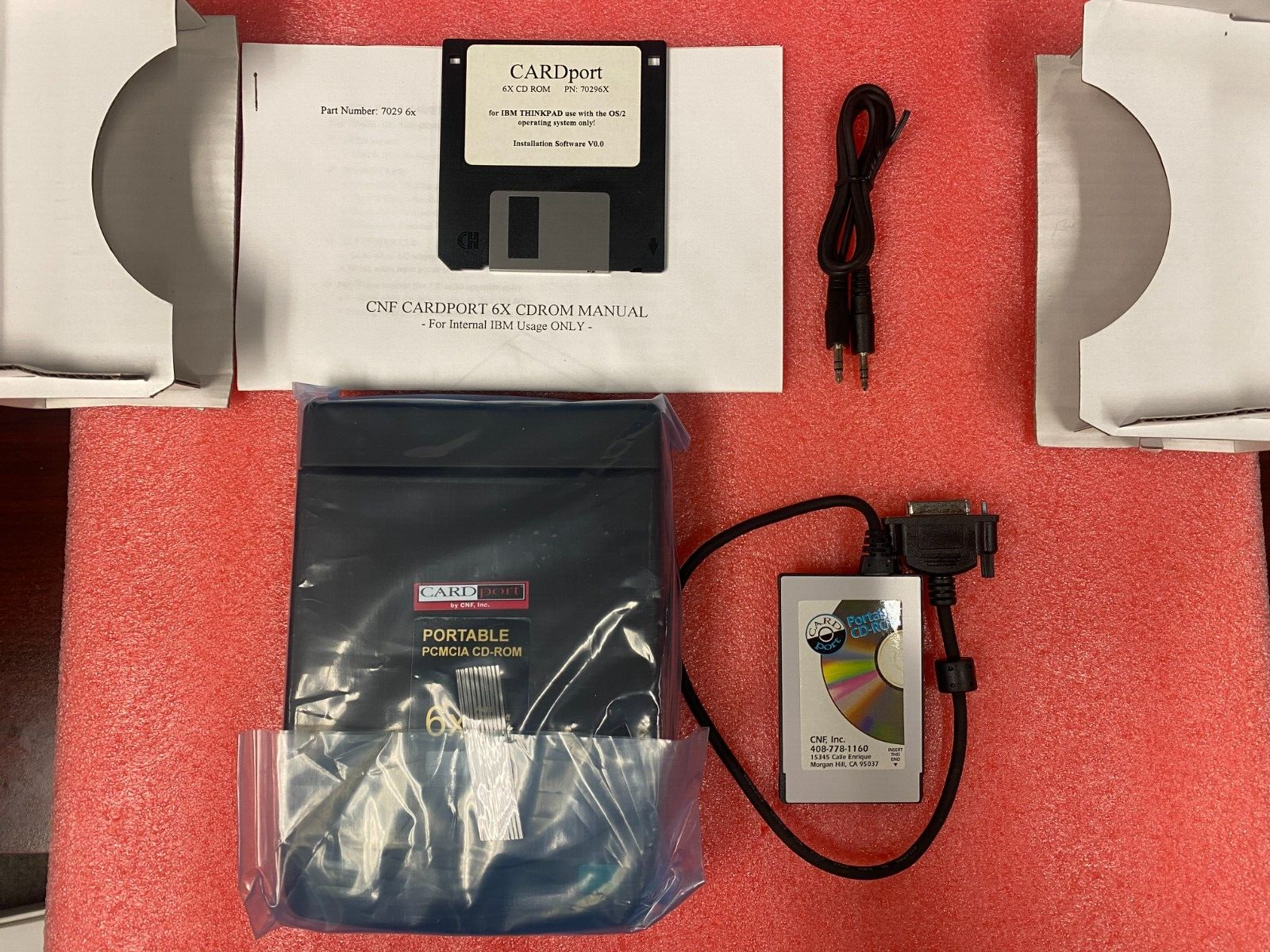 Vintage Portable CD-ROM Drive with PCMCIA cards for IBM ThinkPad