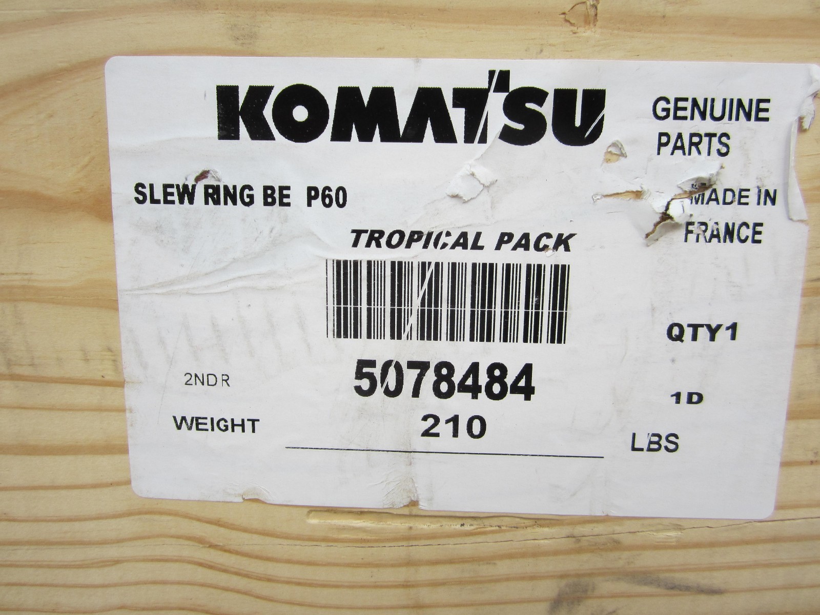 Slew Ring / Swivel     Komatsu Part #5078484