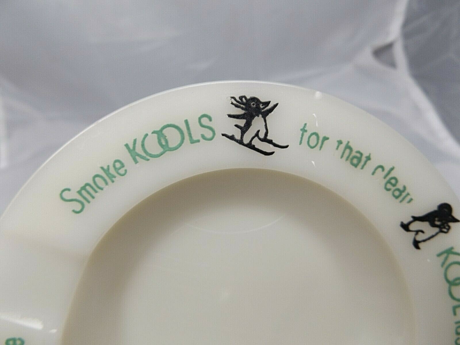 Vintage Kool Cigarettes Custard Glass Advertising Ashtray