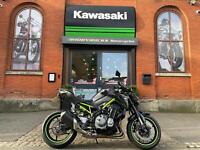 2017 / 67 reg Kawasaki Z900 naked motorcycle in Grey with Green Frame