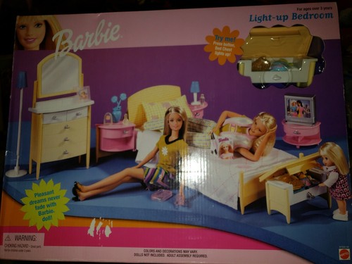 Barbie Light-up Bedroom Mattel 67552-95 1999 NEW | eBay