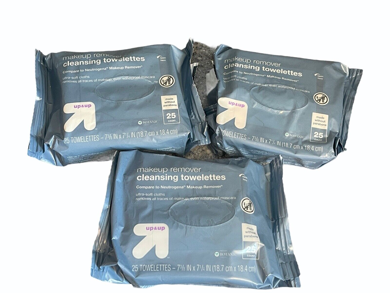 3 Up & Up Makeup Remover Cleansing Towelettes Wipes 25 Ct Each...