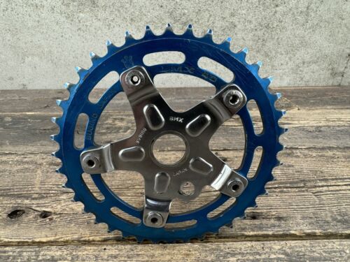 Sugino Crown 40t Chainring Spider Bolts Blue Sprocket Bmx Sugino Crown 40t Chainring Spider Bolts Blue Sprocket Bmx
