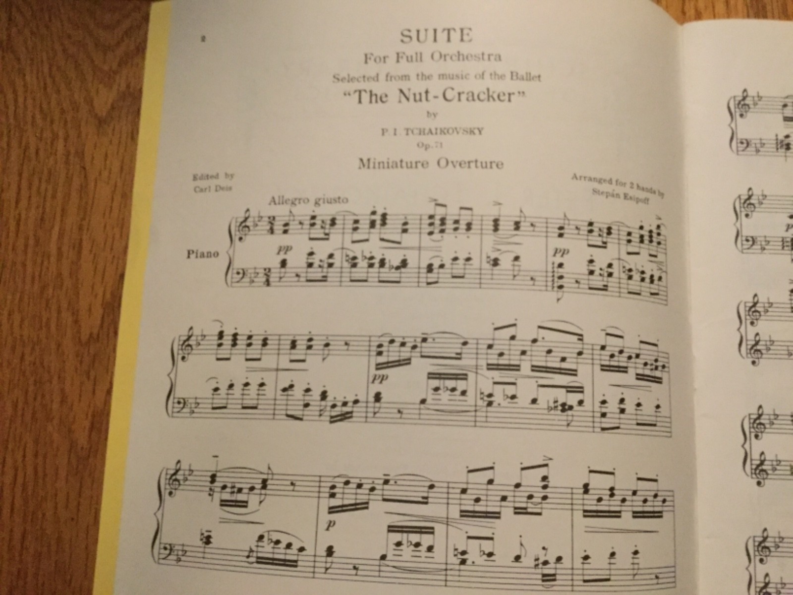 The Nutcracker Suite, Tchaikovsky, transcribed for piano by Esipoff- Deis