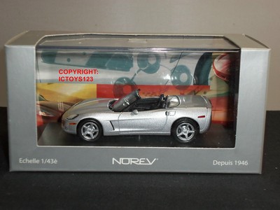 NOREV 900001 CHEVROLET CORVETTE C6 CONVERTIBLE SILVER DIECAST MODEL CAR