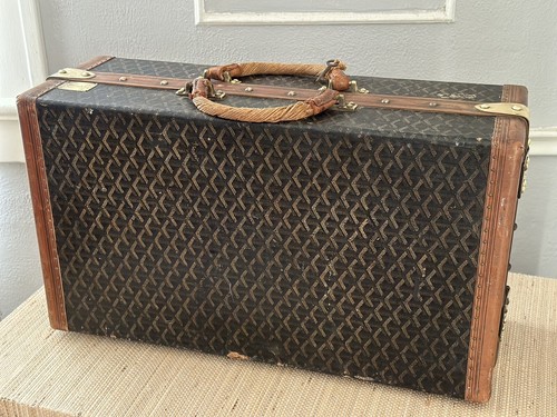 Goyard Suitcase Trunk Antique Hard Sided Rare French Luggage