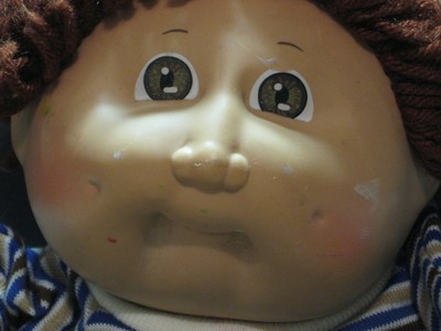 Cabbage Patch Kids Boy Doll Short Brown Hair Jeans - Coleco - 1982 Vintage