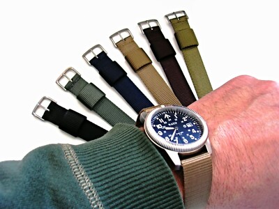NATO ® 1pc RAF Heavy Nylon single pass Pilot sport watch band strap IW SUISSE 