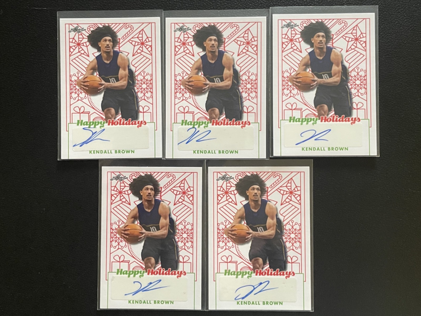 2023 Leaf Happy Holidays Kendall Brown Auto Autograph RC Rookie Lot Of 5 #42