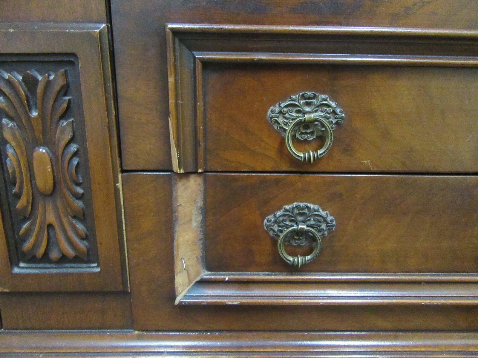 Antique Dining Buffet Sideboard Cabinet Server Walnut GUC Southern Revival