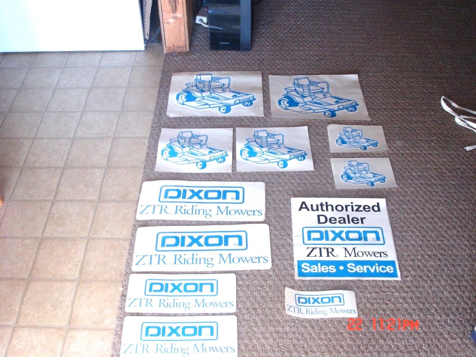 RARE VINTAGE DIXON ZTR ZERO TURN LAWN MOWER ADVERTISING DEALER DECAL SIGN LOT 1 eBay