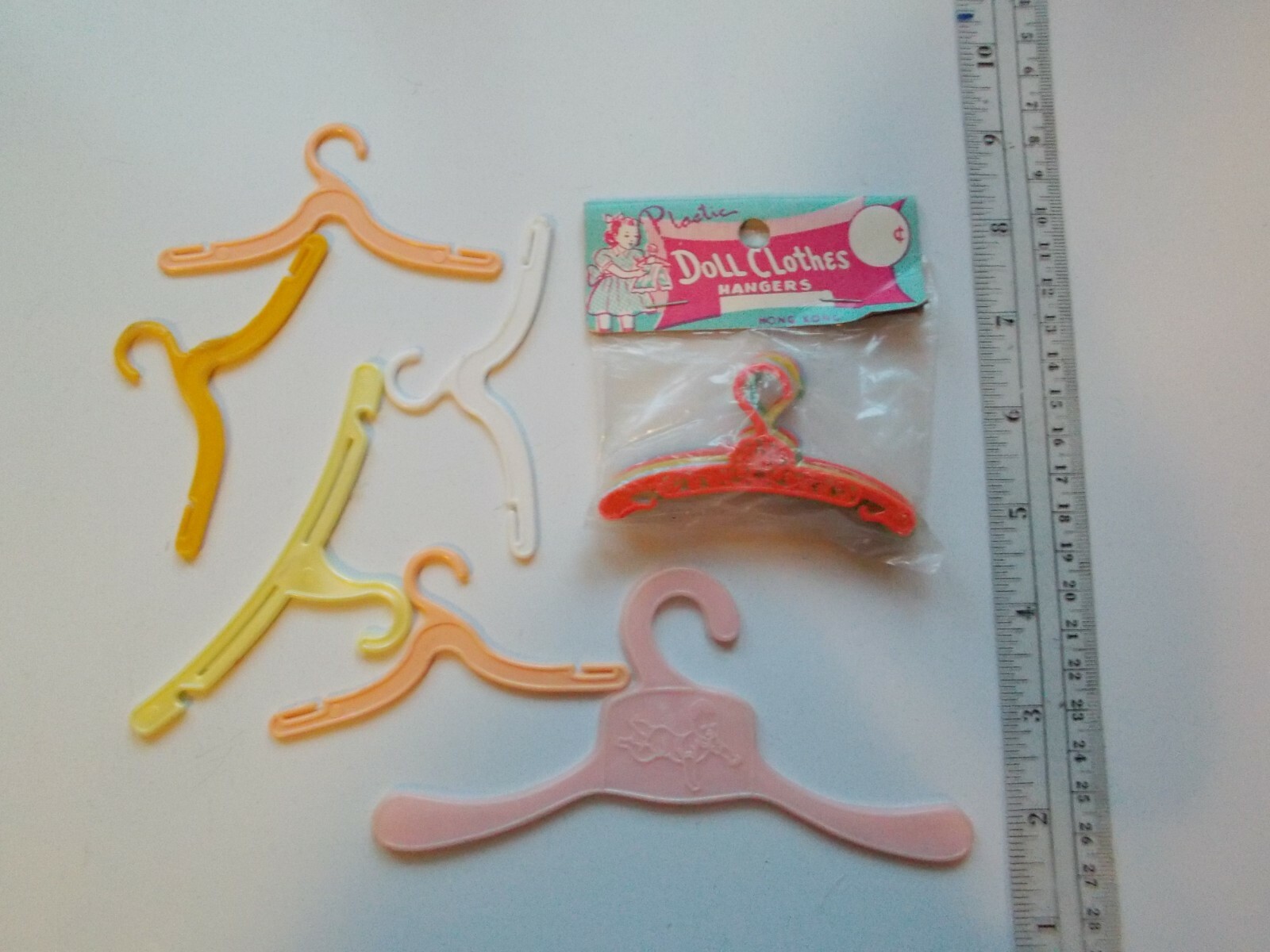 VINTAGE DOLL CLOTHES HANGERS SMALL BARBIE SIZE PLUS BIGGER SIZE