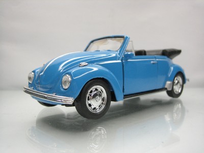 Diecast Welly Volkswagen Beetle Cabrio No. 42344 1/43? Blue Very Good Condition