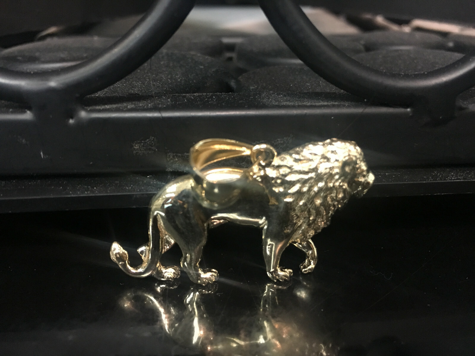 Pre-owned Tgdj 14k Solid Yellow Gold Lion Pendant - Diamond Cut Necklace Charm Men Women