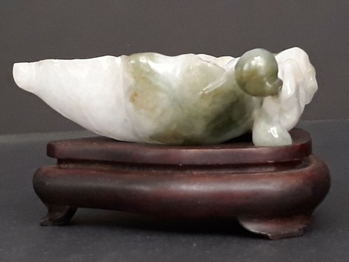 A Chinese Jade Brush Washer