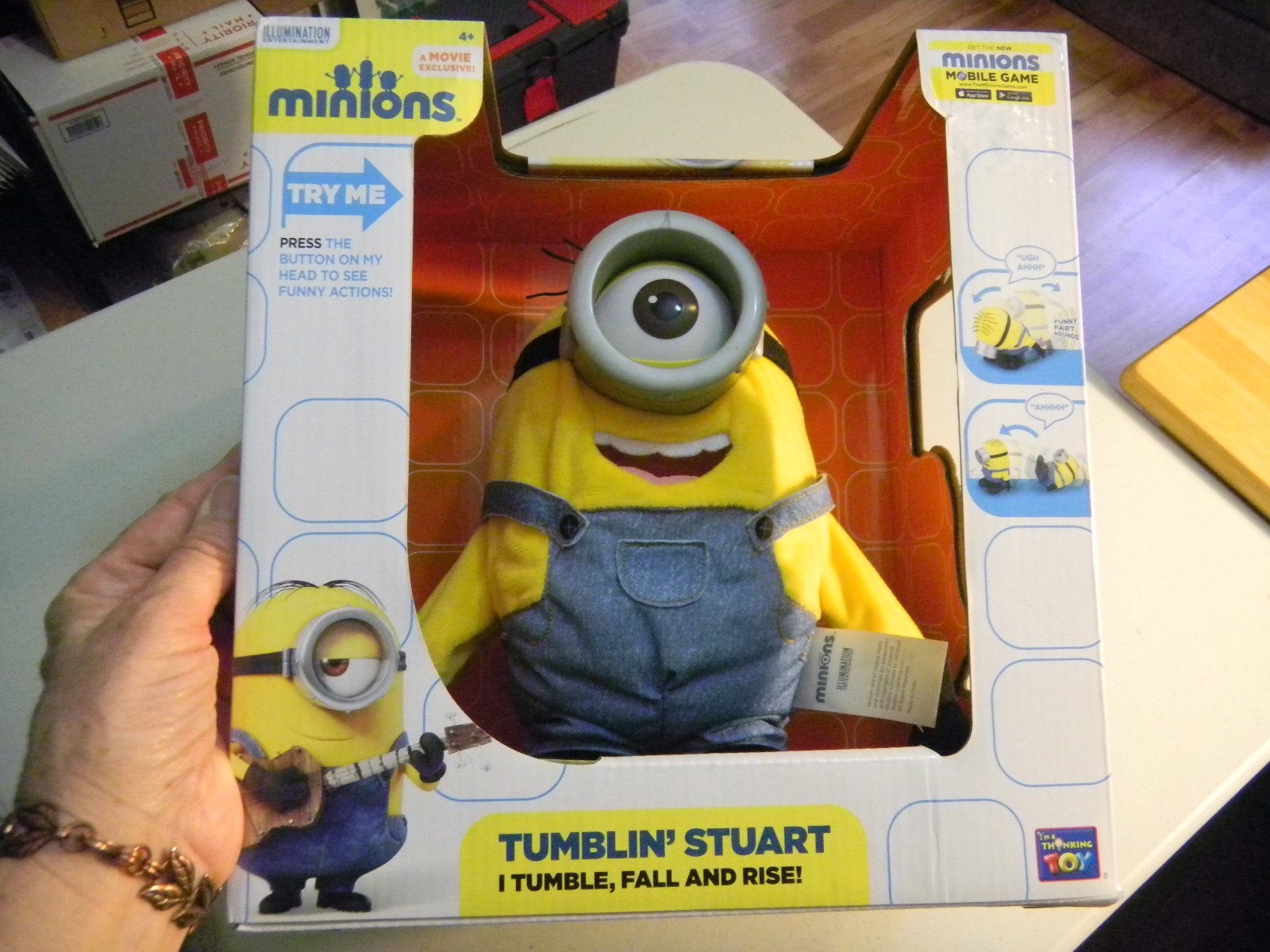 Tumblin' Stuart Minions Doll Tumble Fall Rise Talk NEW NIB